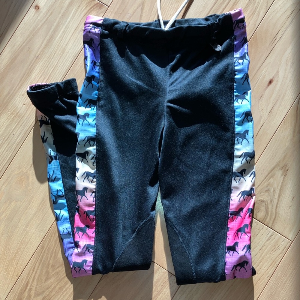 Royal Highness Girls Riding Breeches Size Large Horse Pattern Detail